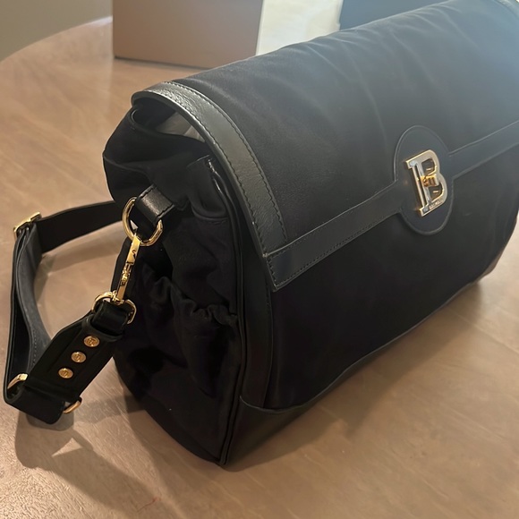 Black canvas and leather Balmain diaper bag - Picture 5 of 11